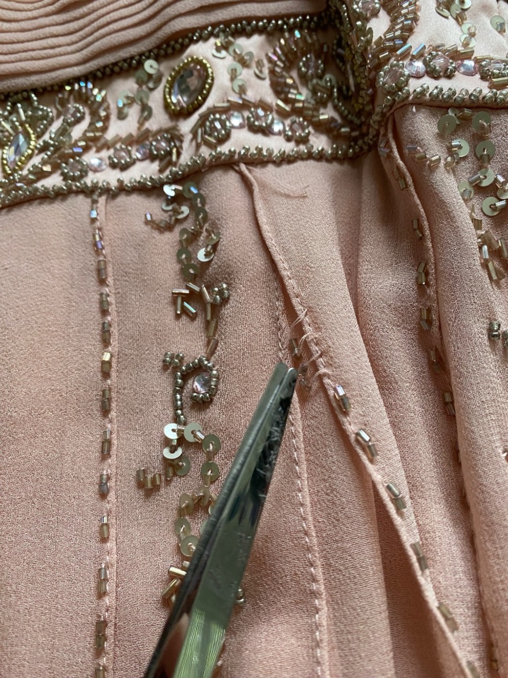 Rare Vintage y2k Sue Wong Pink Silk Beaded Flapper Party Dress Size 2 *read* - Picture 11 of 12
